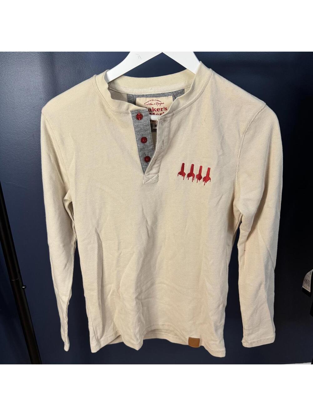 Maker's Mark, Cream Colour Unisex Henley, Size Medium